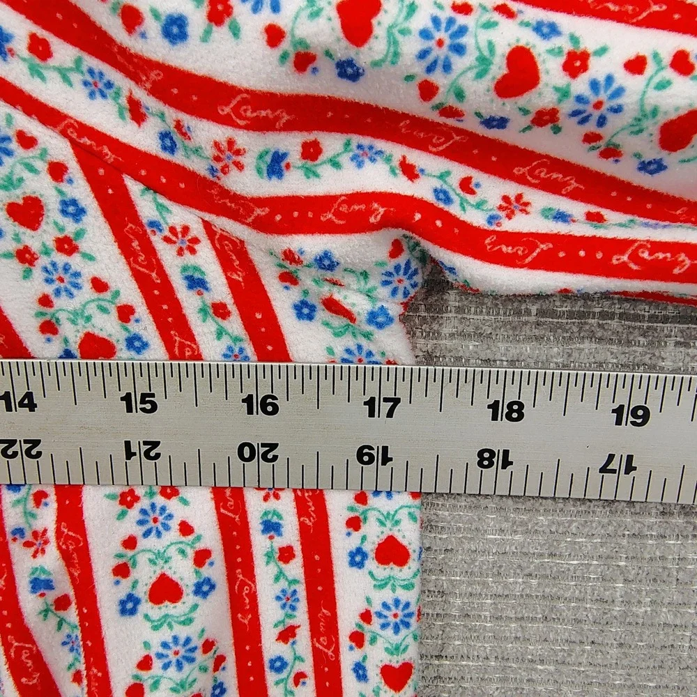 Lanz Kids Nightgown Pj Sleep‎ Shirt Flannel Long Sleeve Red Stripe Floral Sz 6/7